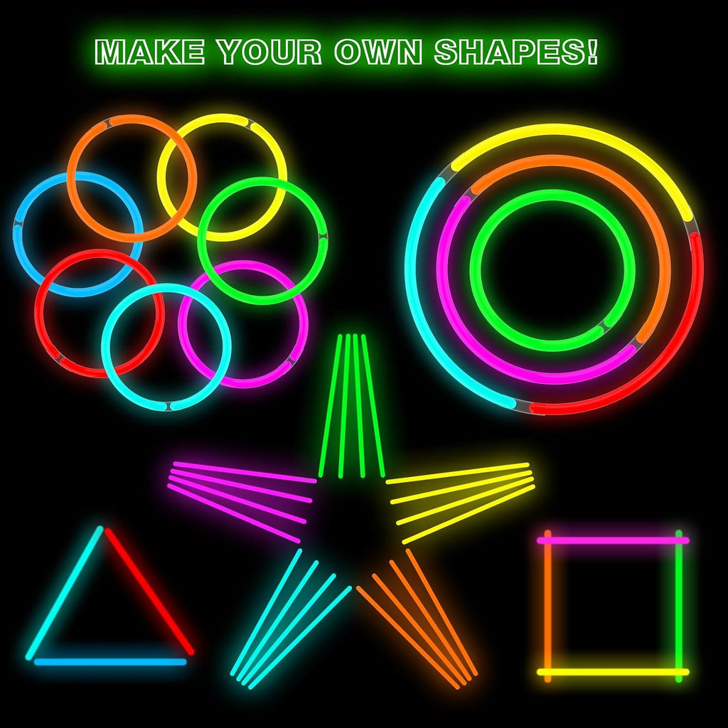 JICUICUI Glow Sticks Bulk Party Pack 500PRO Glow in the Dark Party Supplies