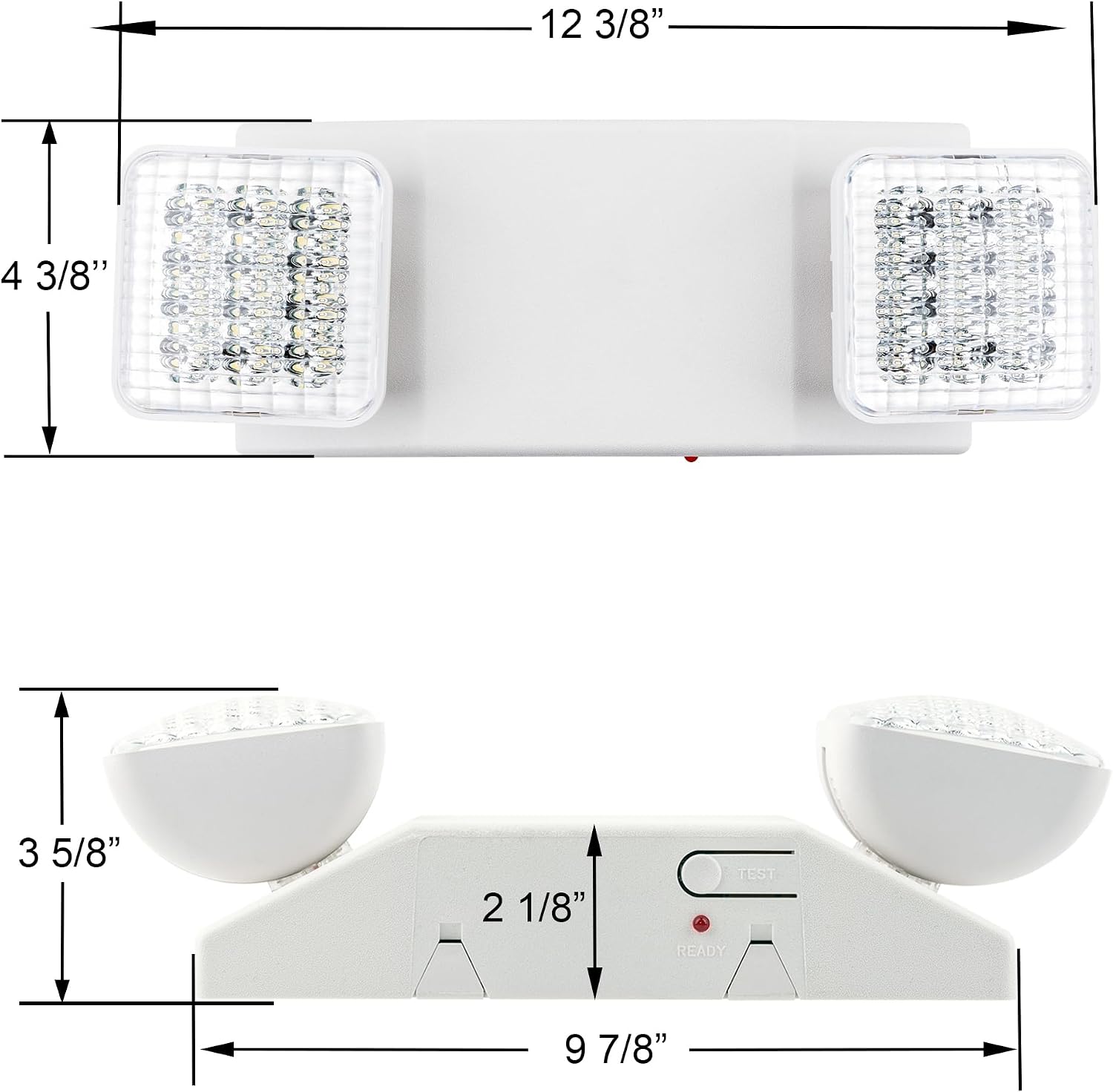 LIT-PaTH LED Emergency Light for Business, Battery Backup, 2 Pack