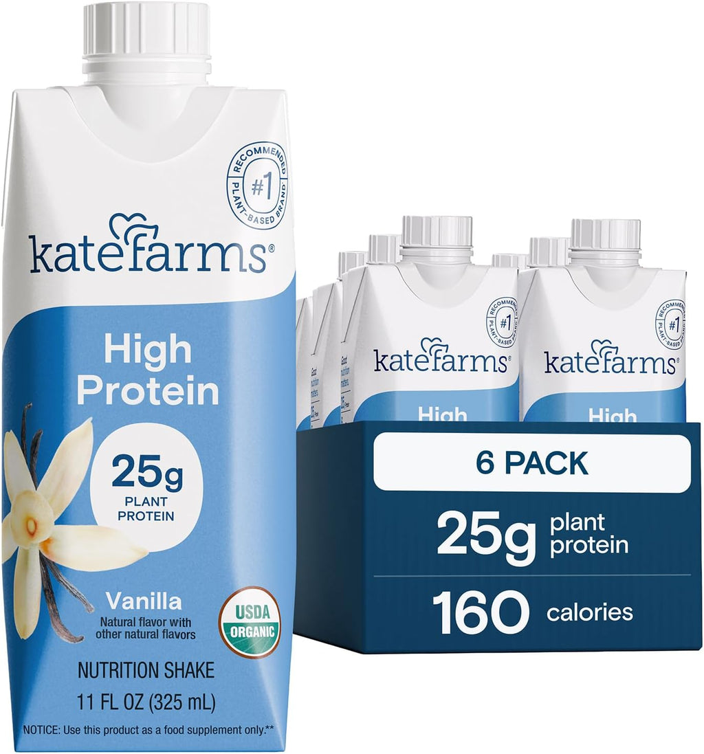 KATE FARMS Organic High Protein Strawberry Shake, 25g Protein, 12 Pack