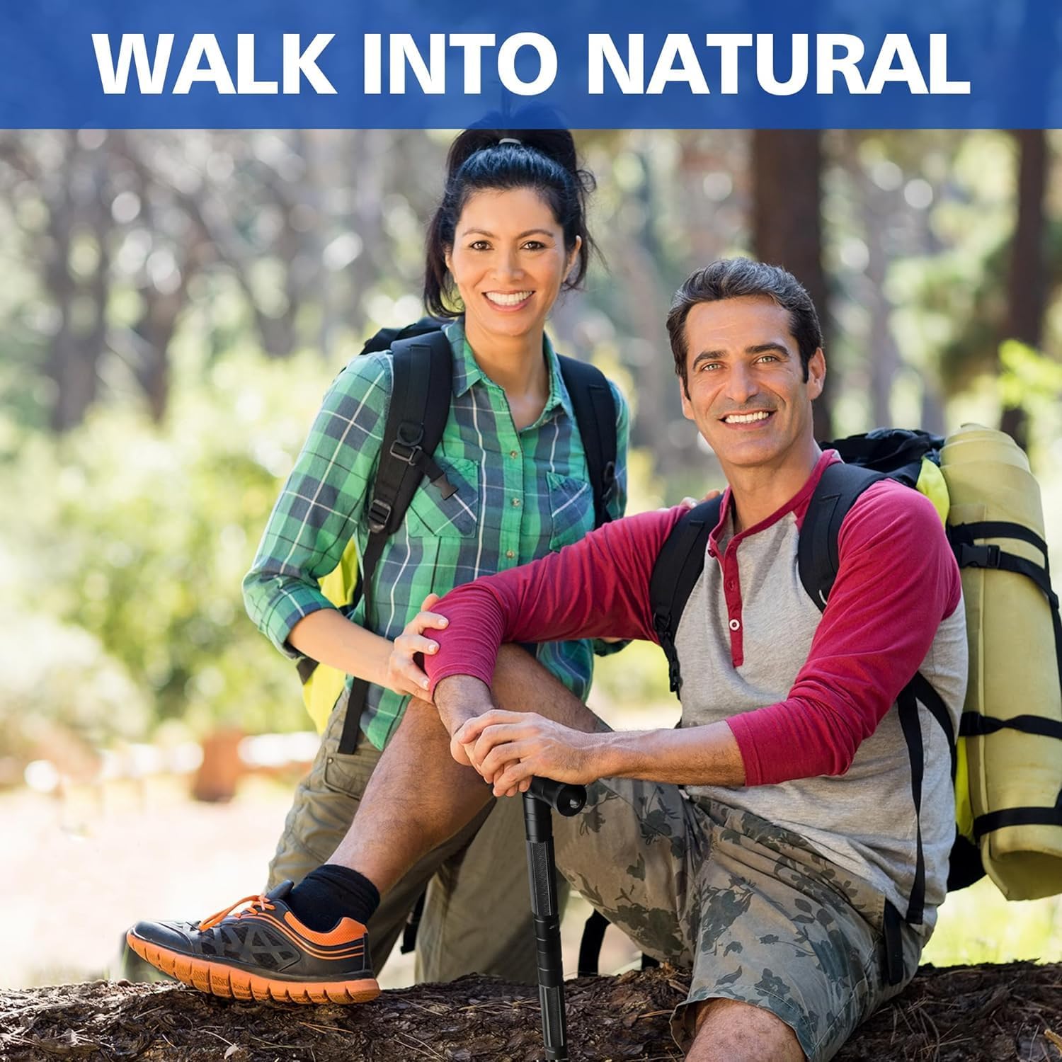 aiGear G2 Tactical Hiking Stick with Survival Kit, 5-Section Staff