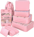 8 Set Packing Cubes for Travel, Suitcase Organizer Bags for Luggage (Pink)