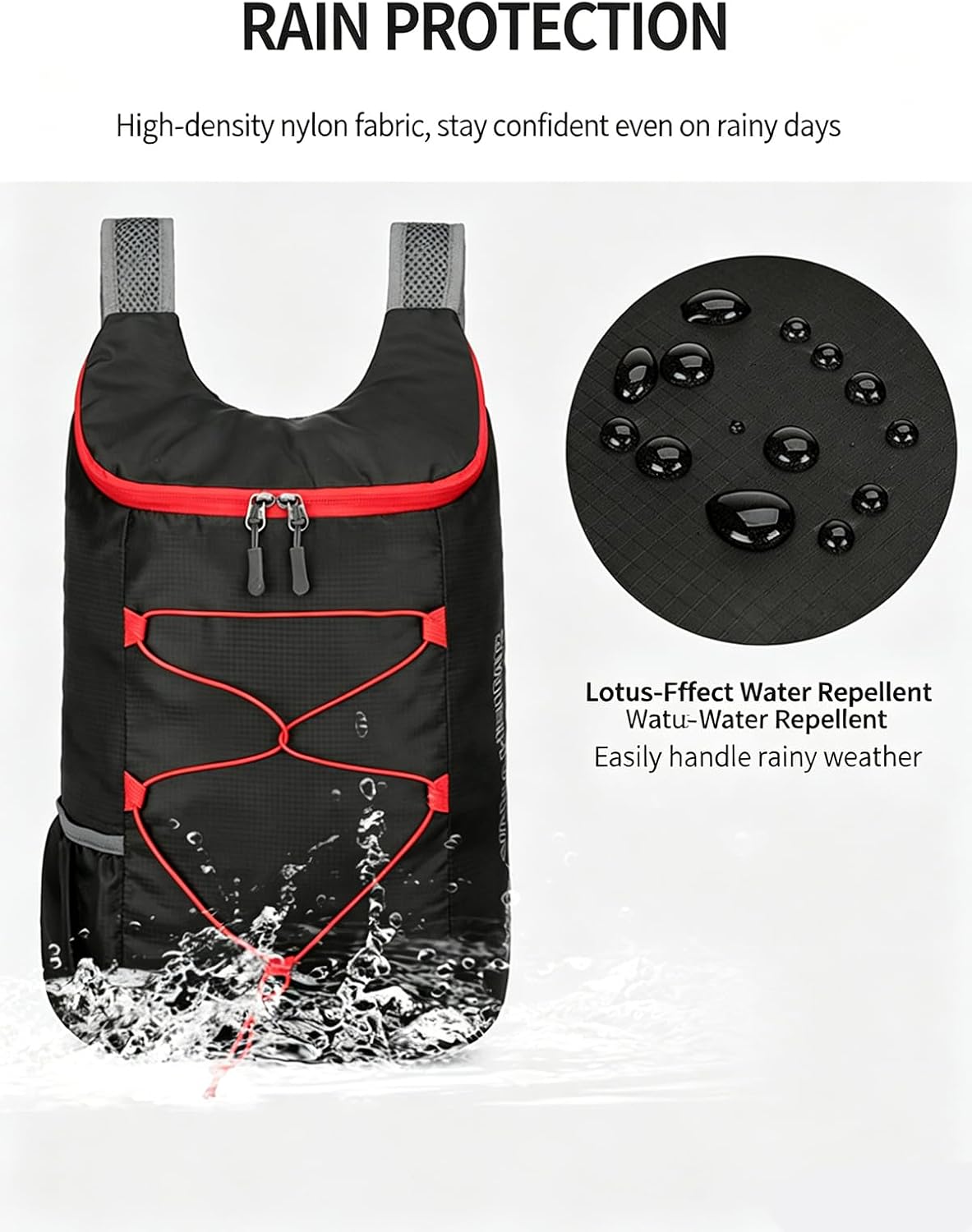 Large Capacity Foldable Outdoor Backpack Hiking Sports Daypack for Men Women Camping Travel Lightweight Packable Bag