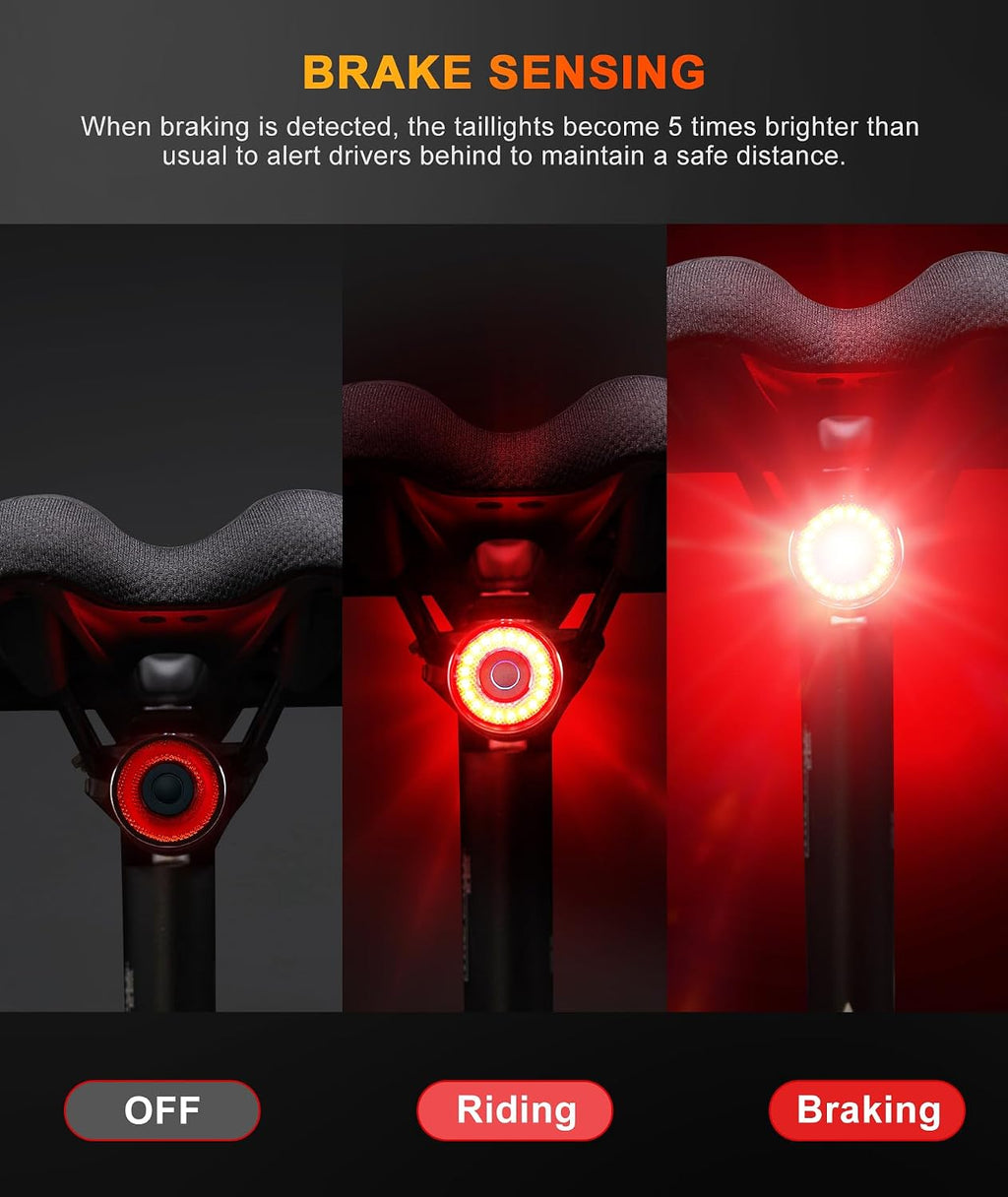 Front Bike Light or Front Headlight & Back Taillight Set, 2000 Lumens Super Bright Road Mountain Ebike Lights, Rechargeable & 6400mAh Ultra-Long Battery Life, 13 Lighting Modes