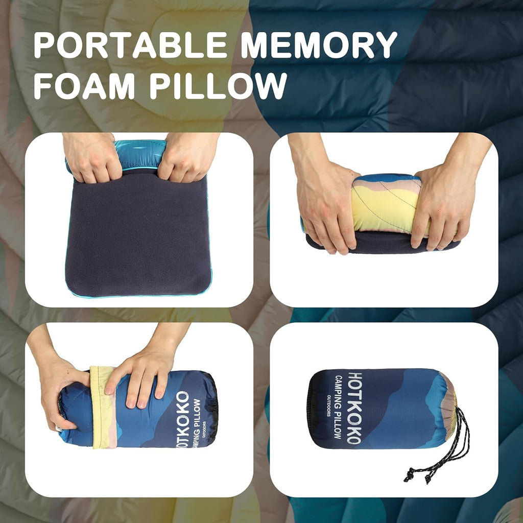 Camping Pillow Memory Foam Travel Pillow Packable Backpacking