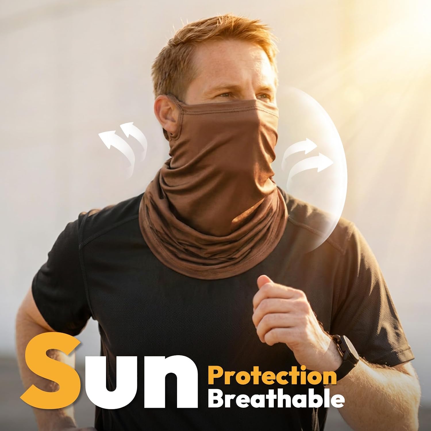 HONGTEYA 6 Pack Summer Neck Gaiter, UV Protection Cooling Face Mask Breathable Bandana Head Scarf Face Cover for Men Women