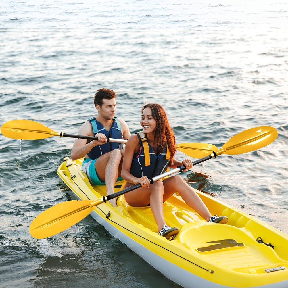 Karltion Kayak Paddle - Adjustable 2 Pieces Aluminum Alloy Shaft with Glass Fiber Blade for Surfing,Oar Fishing Easy Packable Travel