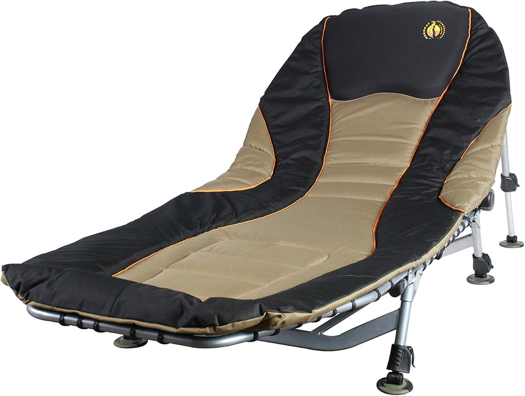 Bushtec Camping Cot & Lounger – Adjustable Outdoor Bed with Spacious Padded Comfort, Easy to Fold, UV/Fire Resistant, 83"in x 31"in