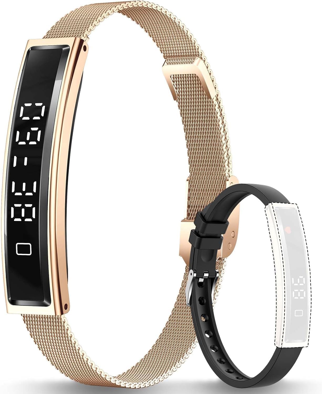 Smart Bracelet for Men Women with 2 Bands 24/7 Fitness Health Tracker