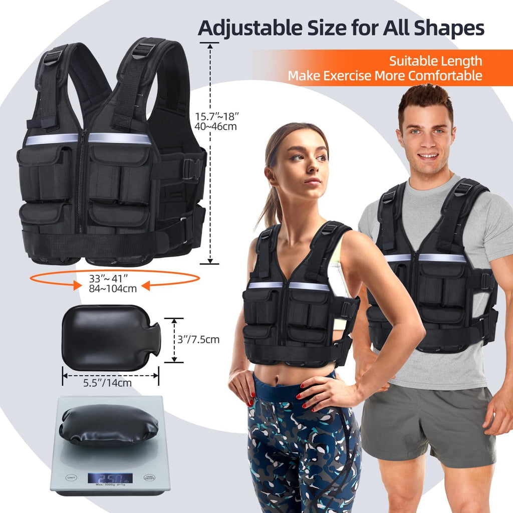 Sportneer Adjustable Weighted Vest Men 2-42lb Rucking Vest for Training