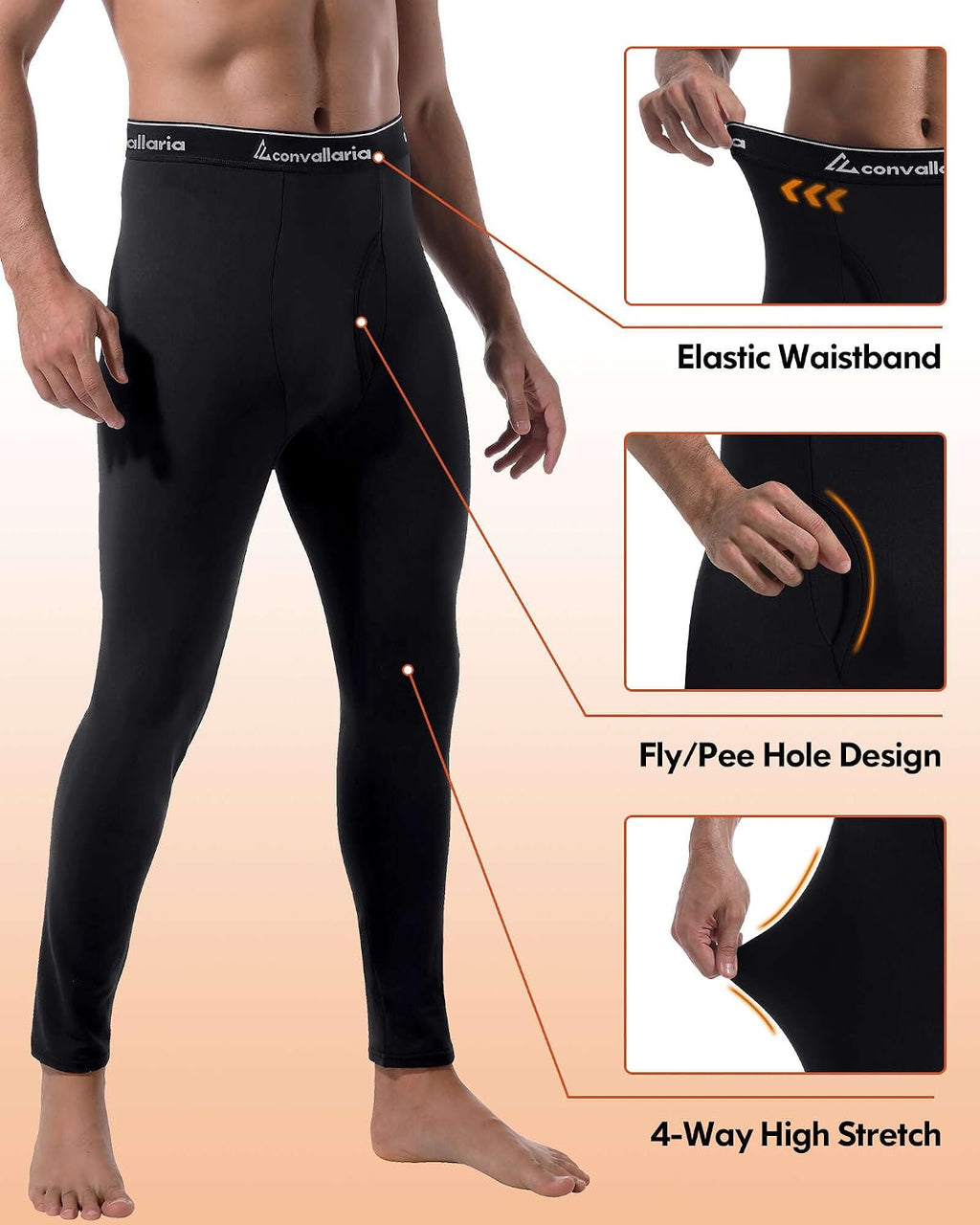 Men's Thermal Pants Long Johns Bottom Athletic Base Layer