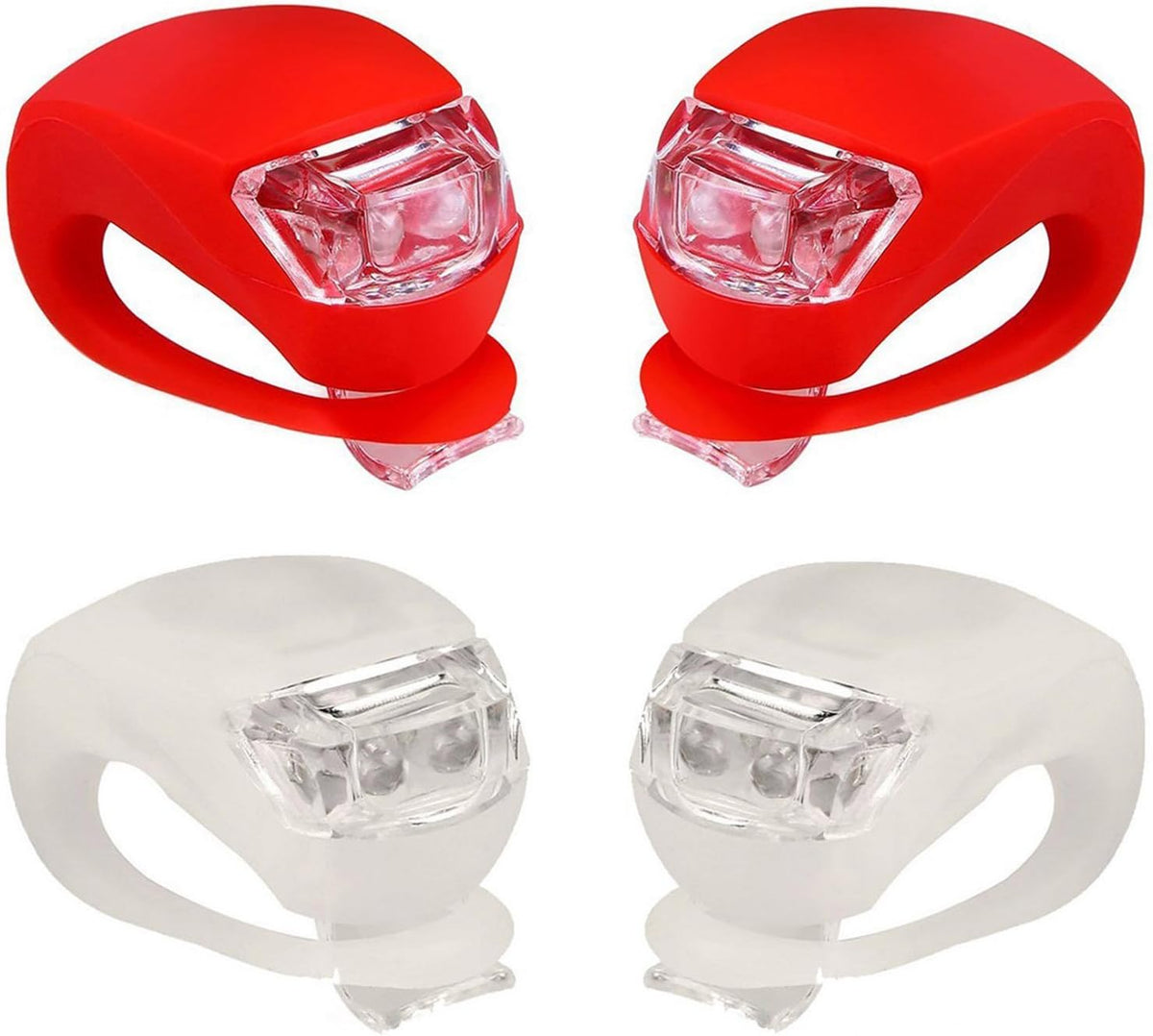 Malker Bicycle Light Front and Rear Silicone LED Bike Light Set - Bike Headlight and Taillight,Waterproof & Safety Road,Mountain Bike Lights,Batteries Included