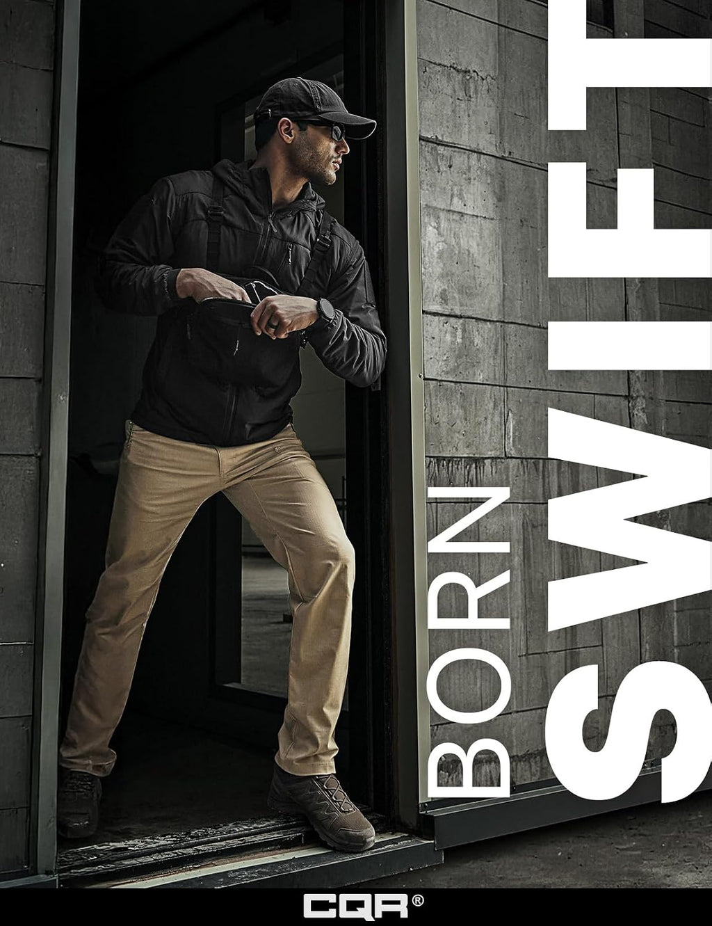 CQR Men's Flex Stretch Tactical Pants, Water Resistant Ripstop Cargo Pants, Lightweight EDC Outdoor Work Hiking Pants