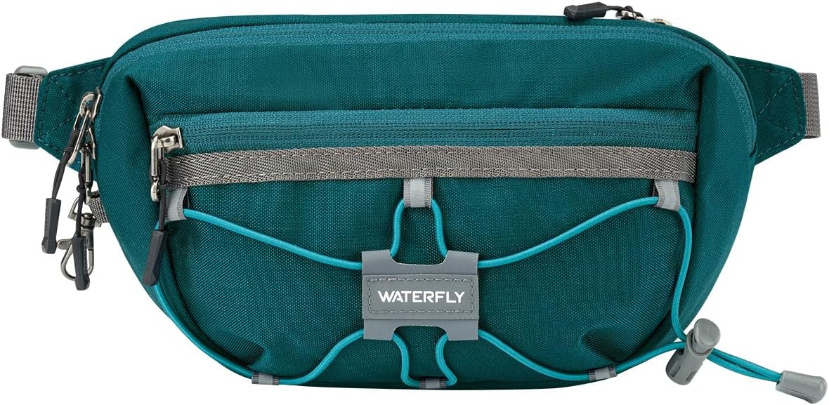 WATERFLY Small Fanny Pack RFID Blocking Travel Hiking Crossbody Waist Bag