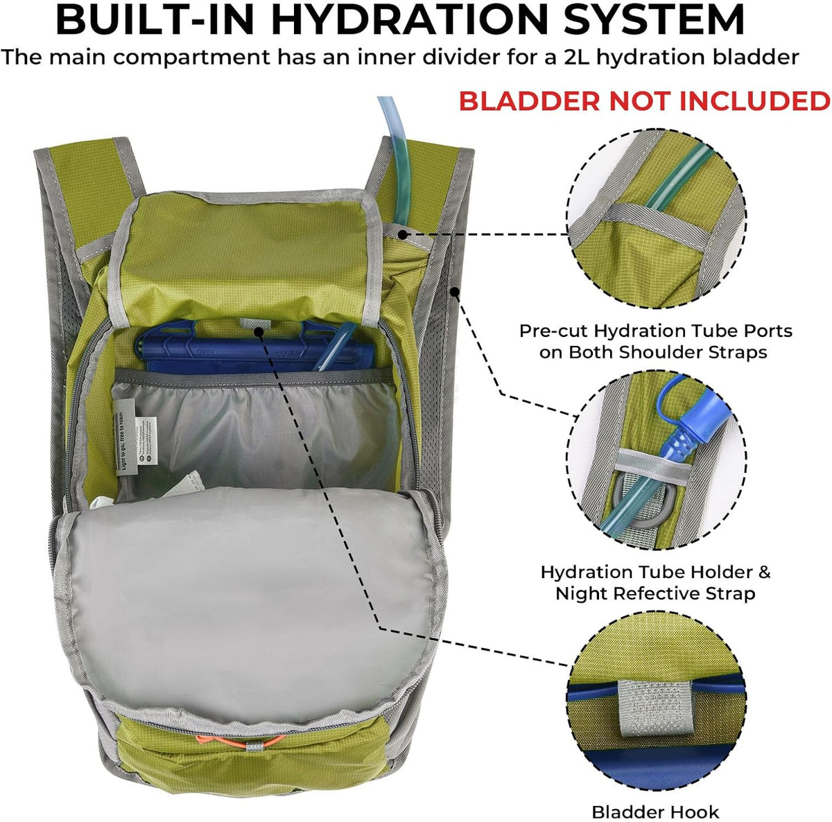 Small Hiking Backpack 13L Lightweight Foldable Travel Daypack for Men Women
