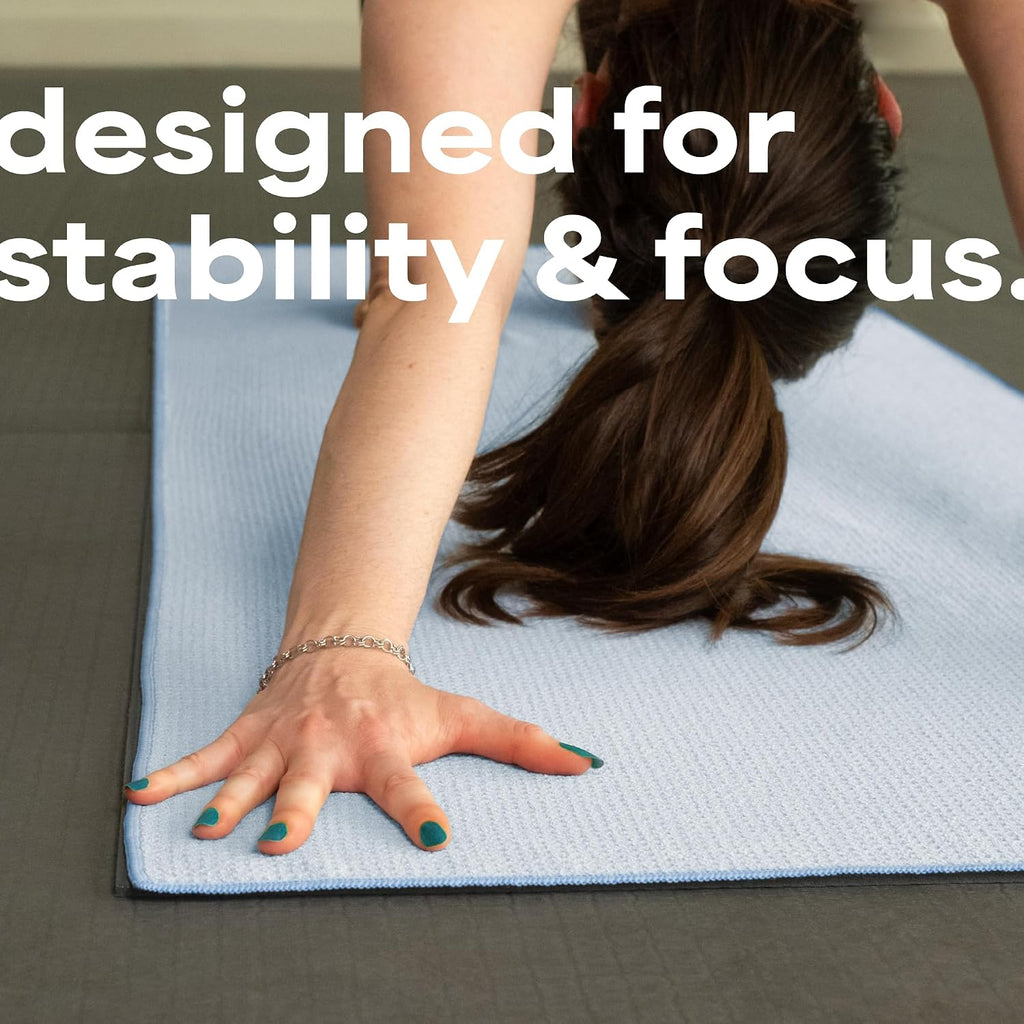 S&T INC. Aura Microfiber Yoga Mat Towel with Grip, 2 Pack, 24" x 72", Blue