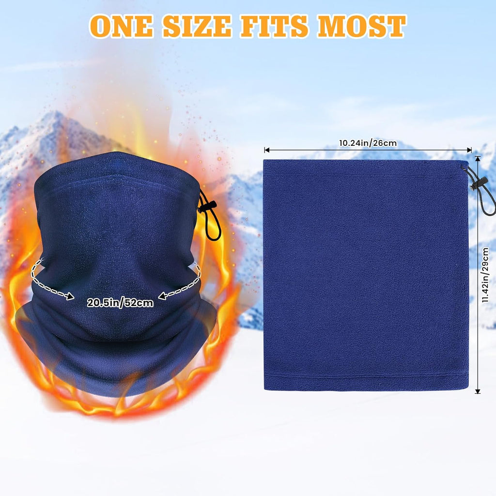 Winter Neck Warmer Gaiter: 4 Pack Windproof Fleece Face Cover