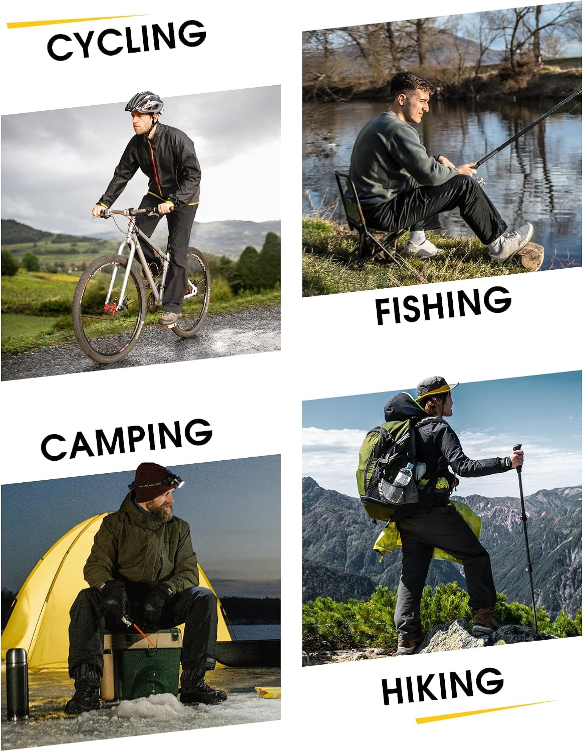 33,000ft Packable Rain Pants for Men Waterproof Lightweight Hiking Pants