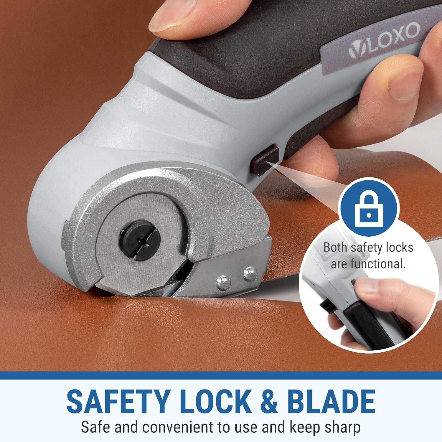 VLOXO Cordless Electric Scissors 4.2V Cardboard Cutter with Safety Lock