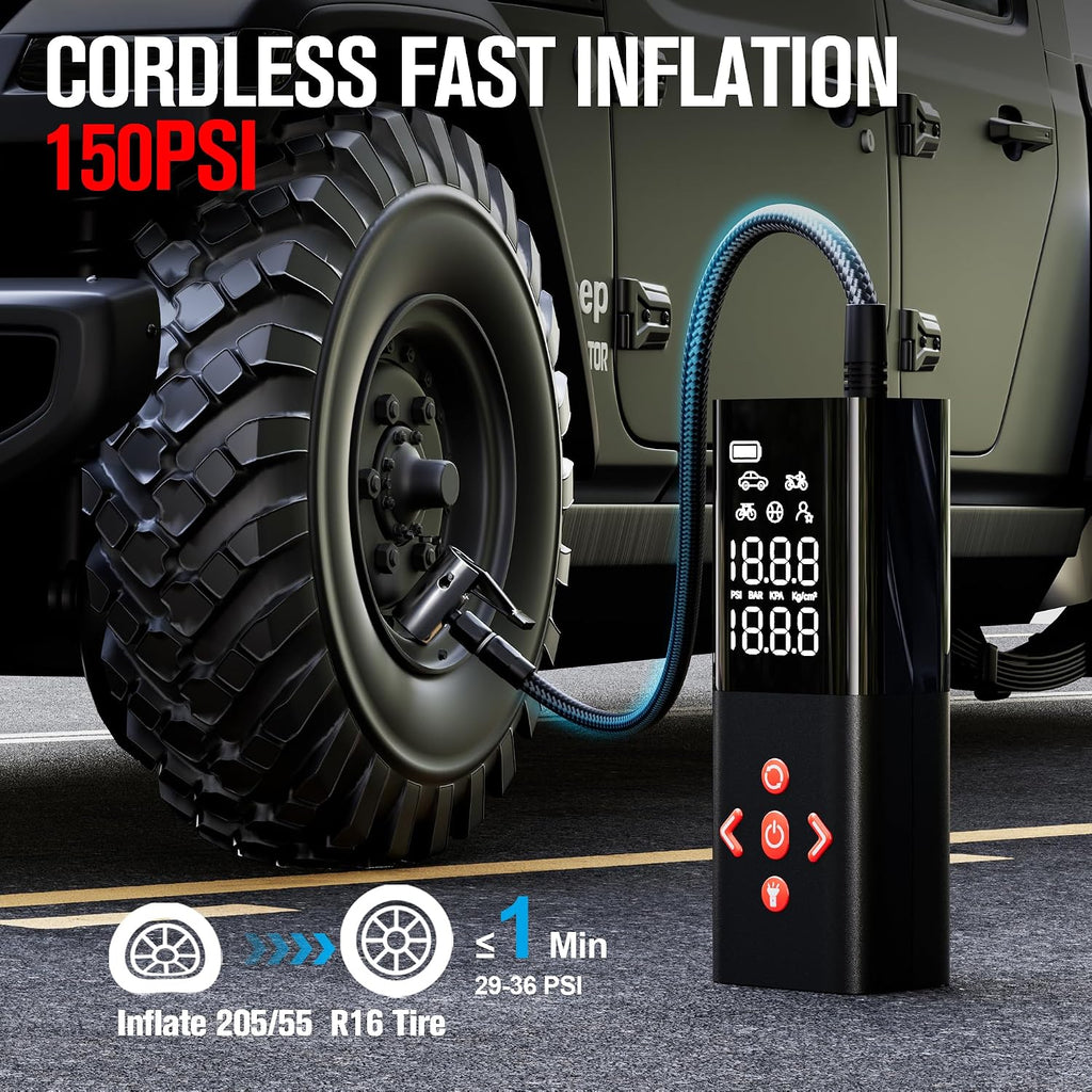 GOOLOO AP150 Tire Inflator Portable Air Compressor,2X Faster,150PSI