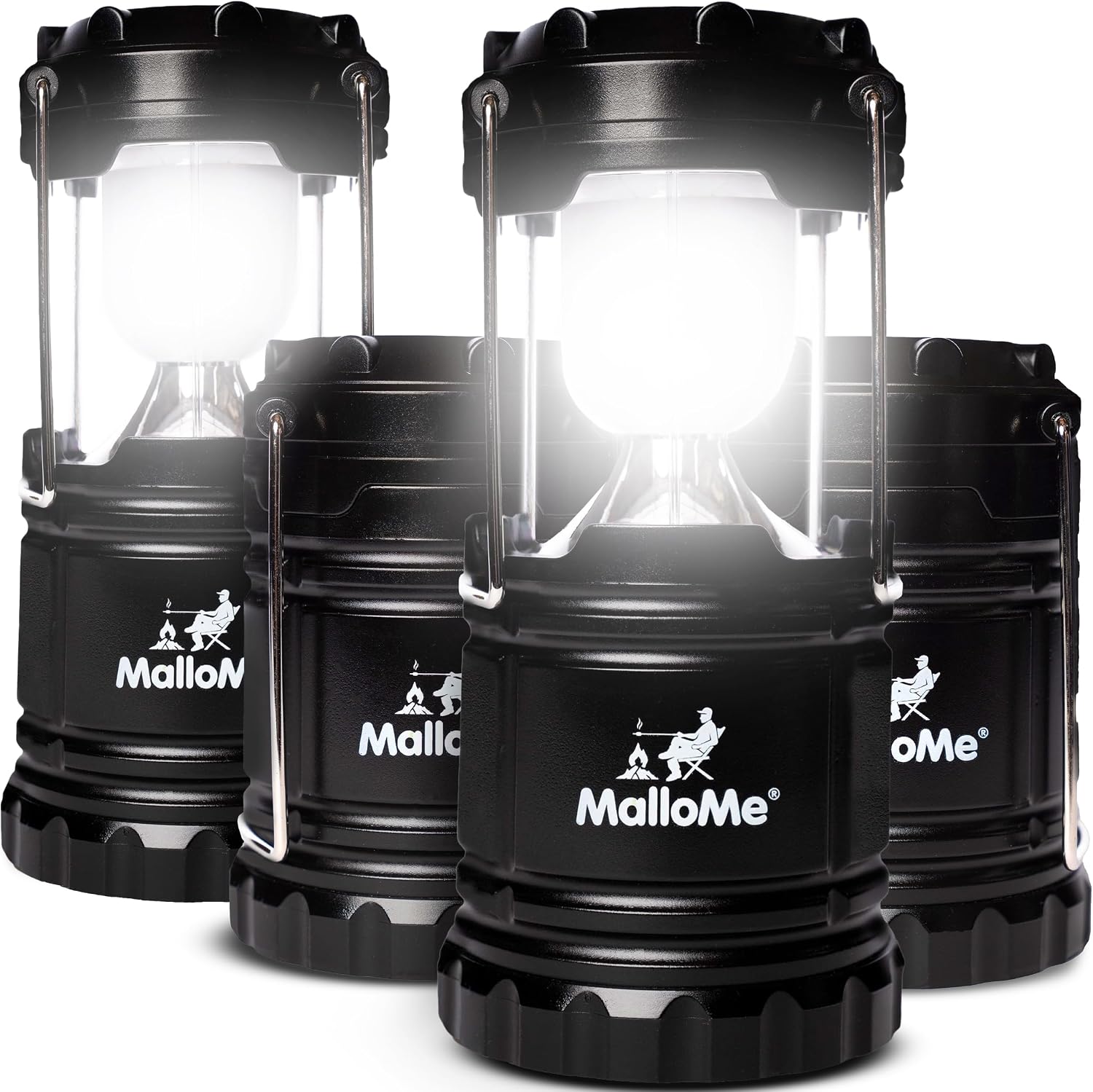 MalloMe Camping Lantern Multicolor 8 Pack Lanterns for Power Outages, Camping Lights for Tent Hanging, Camp Light Tent Lamp Emergency Battery Powered LED Lantern (Rechargeable Batteries Not Included)