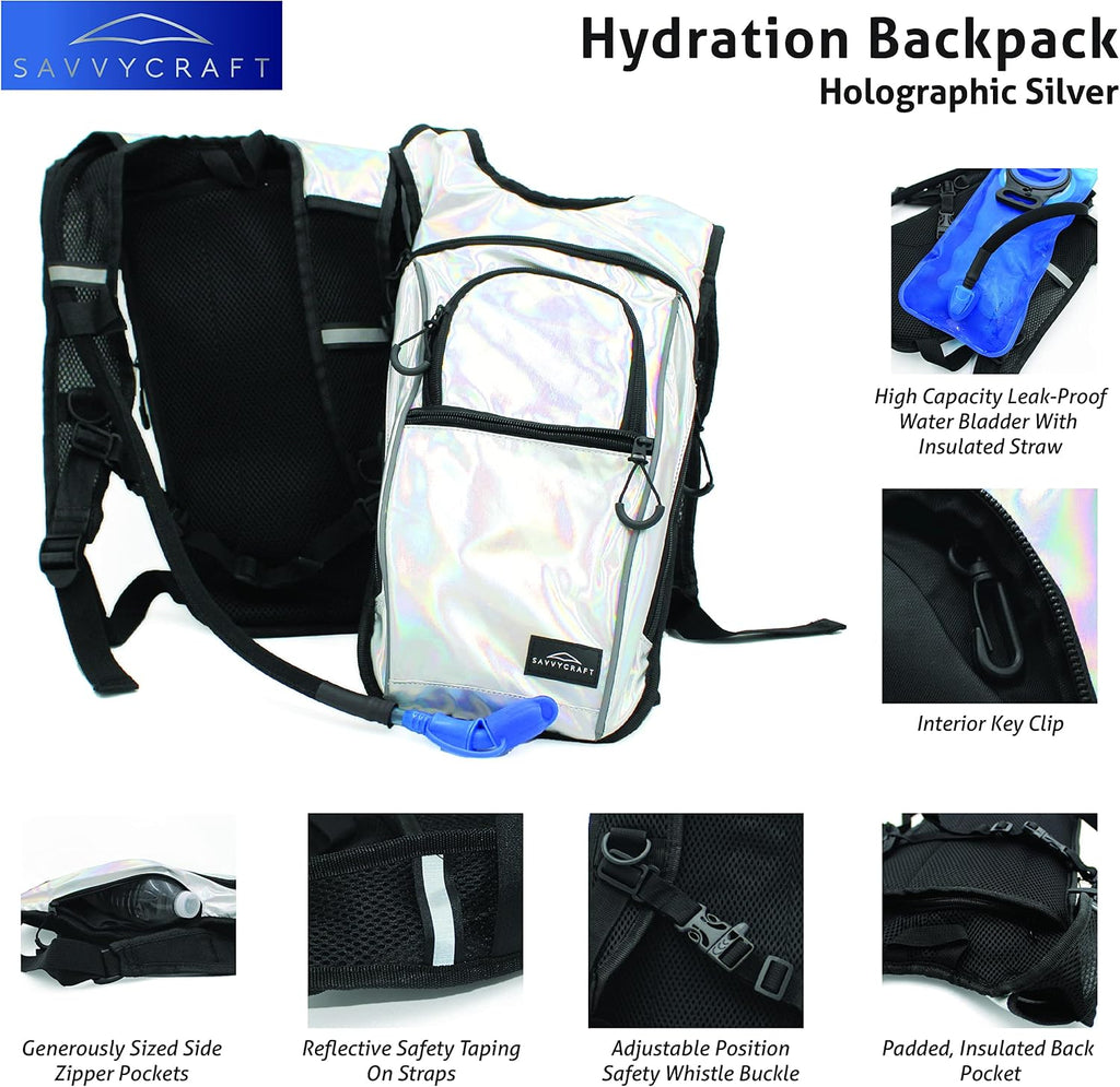 SavvyCraft Hydration Backpack with 2L Water Bladder, Insulated Outdoor Pack
