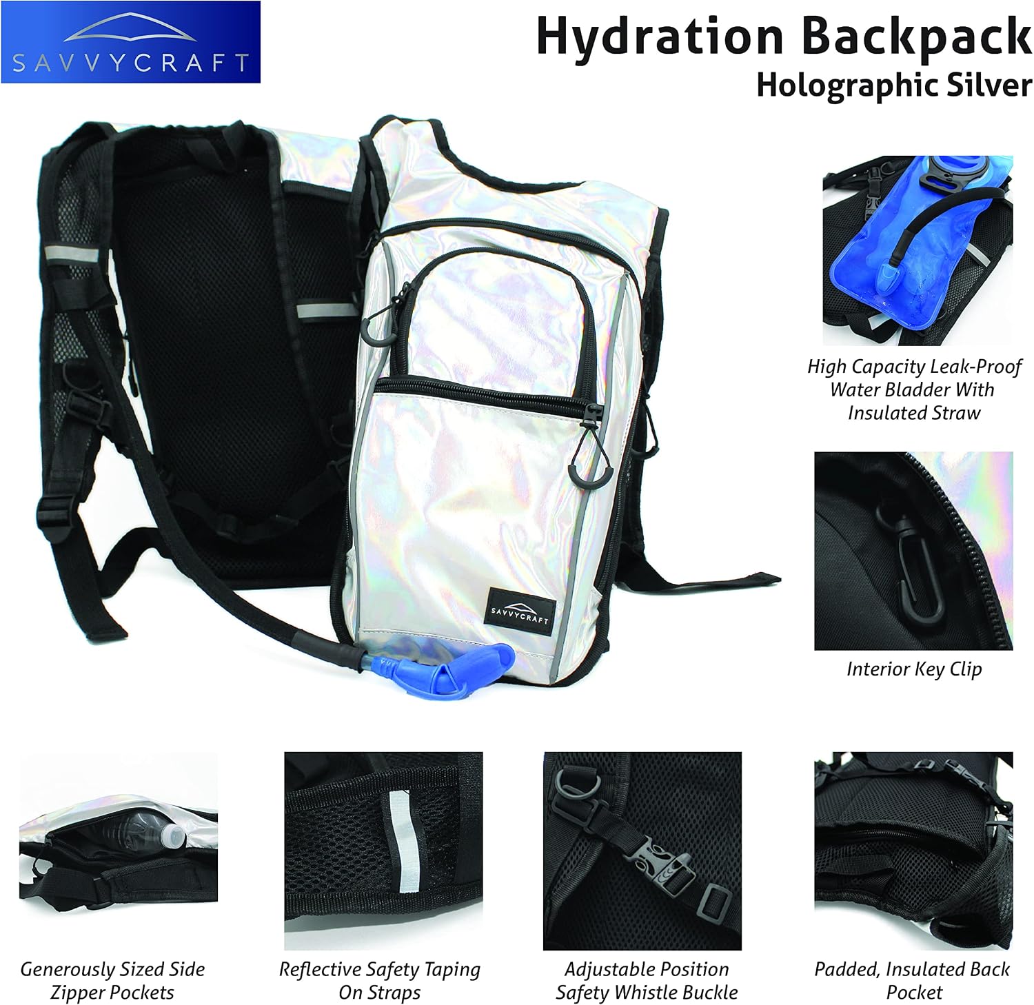 SavvyCraft Hydration Backpack with 2L Water Bladder, Insulated Outdoor Pack