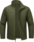 MAGCOMSEN Mens Lightweight Softshell Jacket Fleece Tactical Waterproof Coat