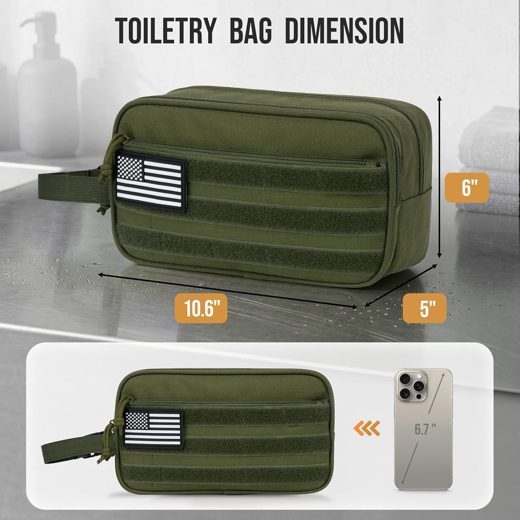 Tactical Toiletry Bag for Men Hygiene Bag Military Tool, Green