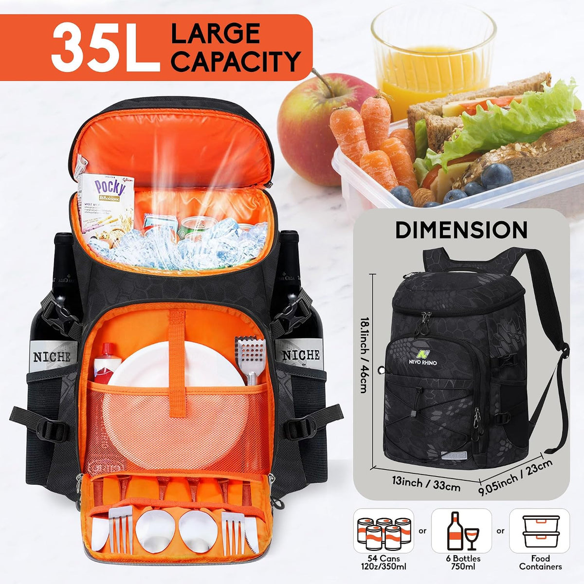 N NEVO RHINO Backpack Coolers Insulated Leak Proof 36/54 Cans