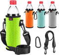 Portable 16.9 oz Plastic Bottles Insulators Sleeves 16 17 18 oz Beverage Bottle/Can Sleeves Holder with Shoulder Strap Plastic Bottle Sleeves Coolers 4 PCS (Orange/Green/Cyan/Grey)