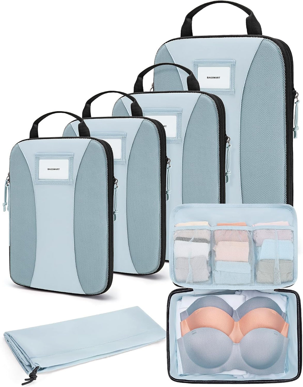 BAGSMART Compression Packing Cubes, Lightweight Travel Essentials