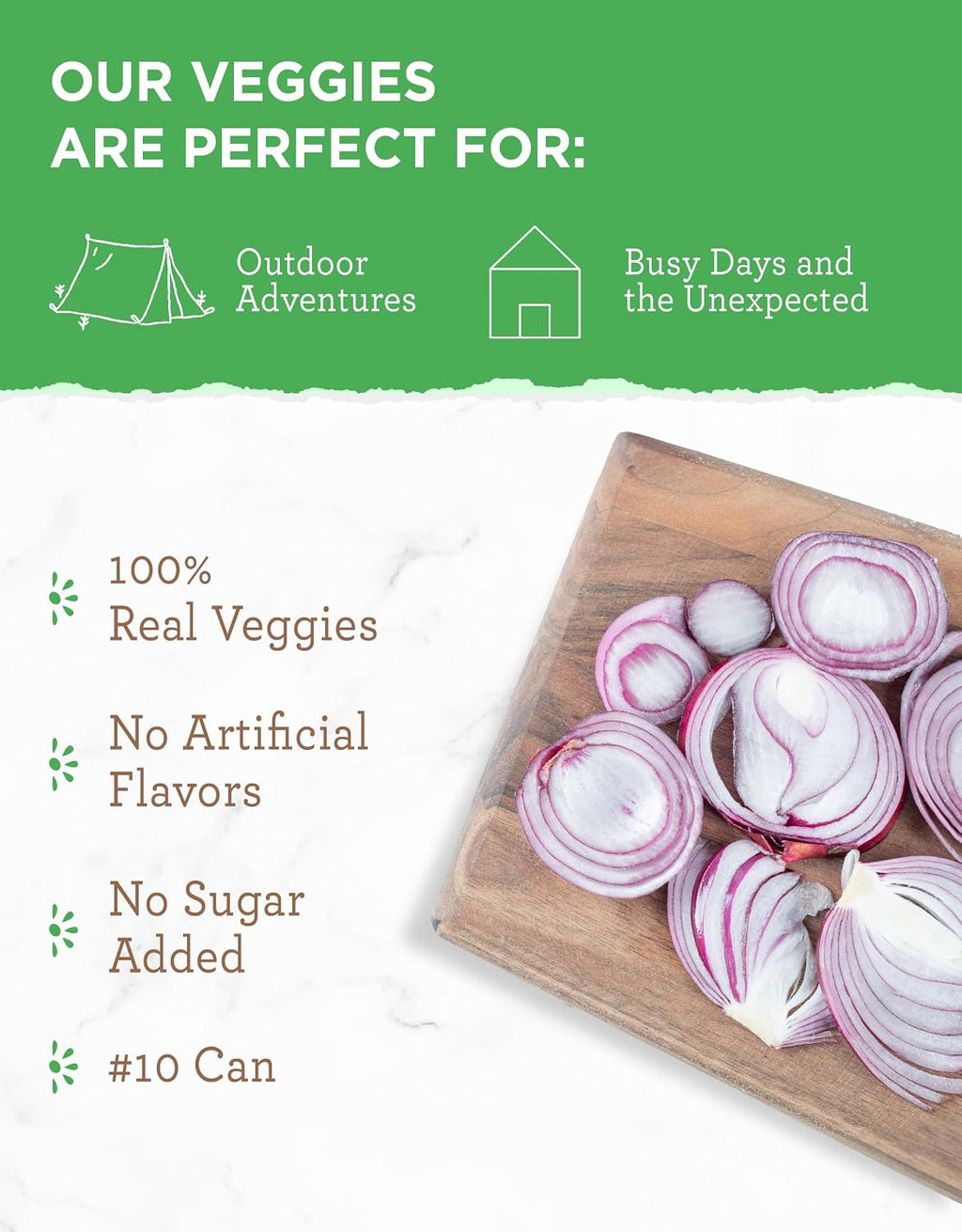 Simple Kitchen Dehydrated Chopped Onions - 250 Servings for Emergency Meal Prep, Gluten Free & Freeze Dried Survival Just Add Water Canned Food, for Camping Meals, Backpacking & Hiking, #10 Can Package