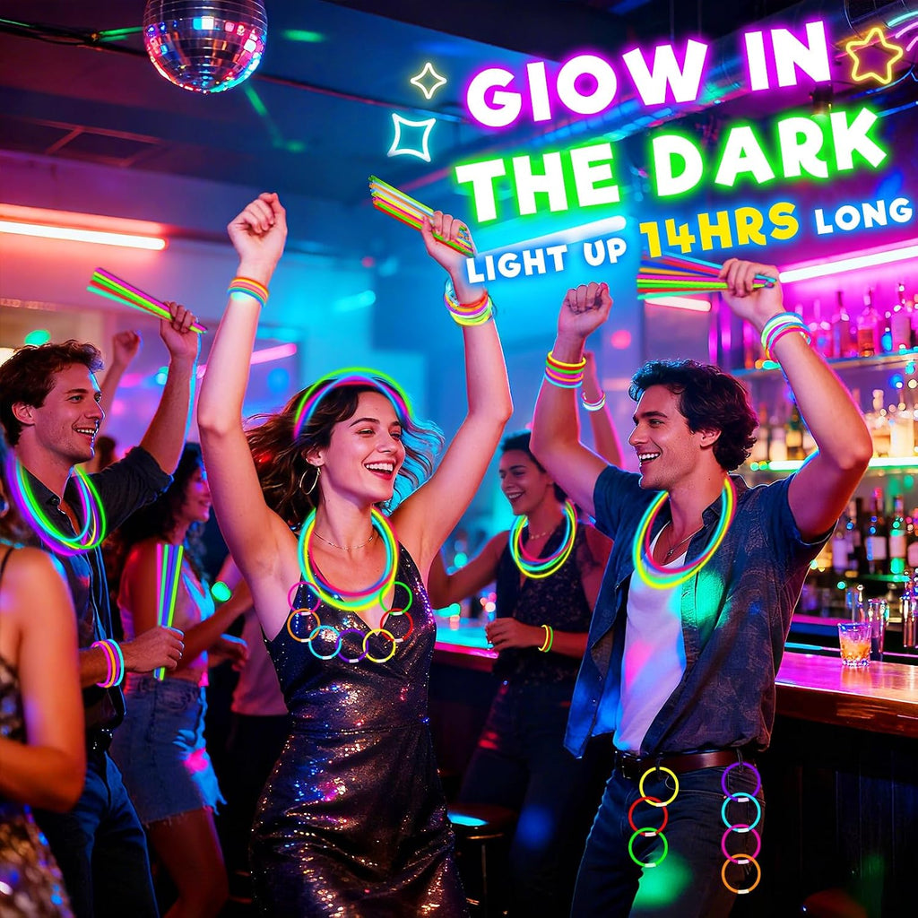 360 Pack Glow Sticks Bulk Party Pack Bright Glow in the Dark Party Supplies