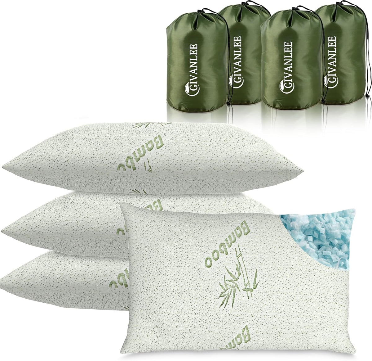 4 Pack Camping Pillow for Sleeping,Memory Foam Travel Pillow