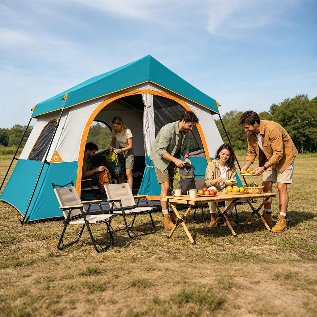 HG 6-8 Person Camping Tent Waterproof Family Cabin Tent for Camping