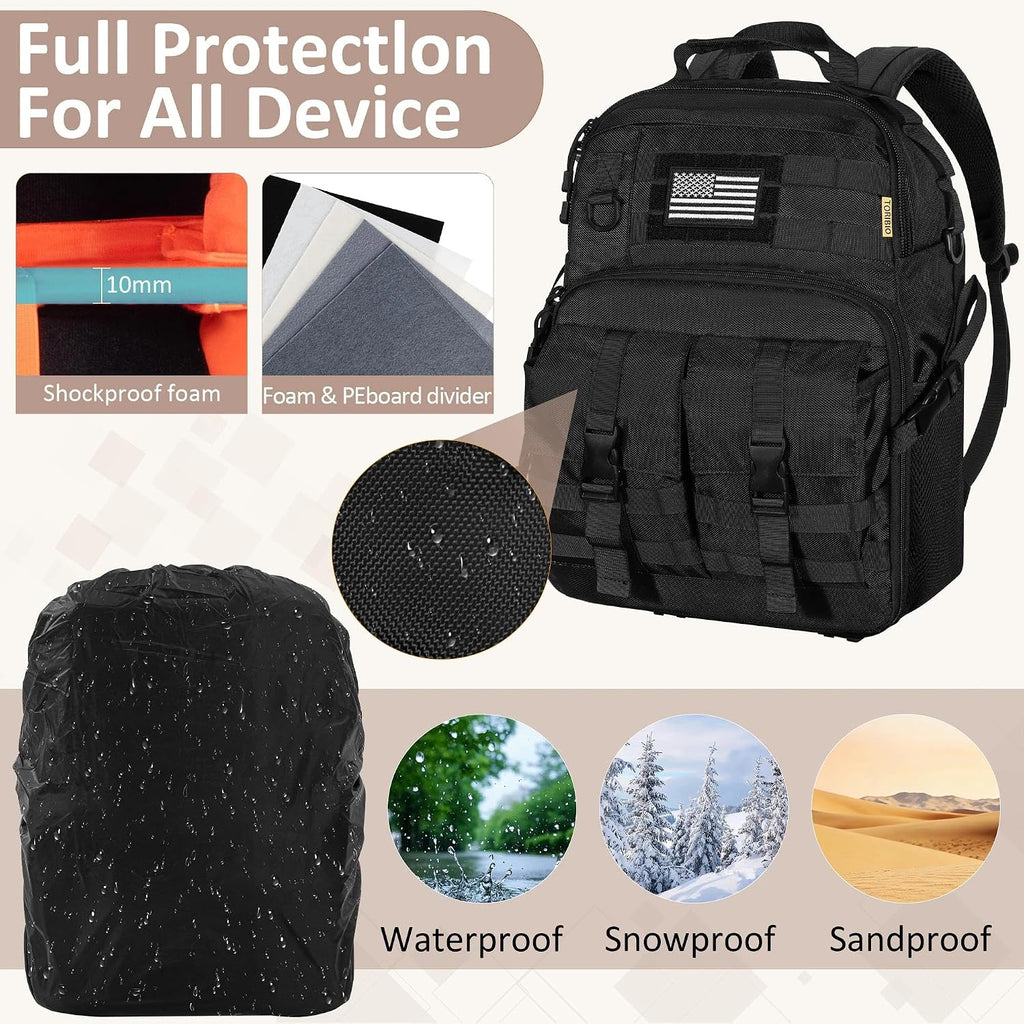 TORIBIO Camera Tactical Backpack Bag for DSLR/SLR/Mirrorless Photography