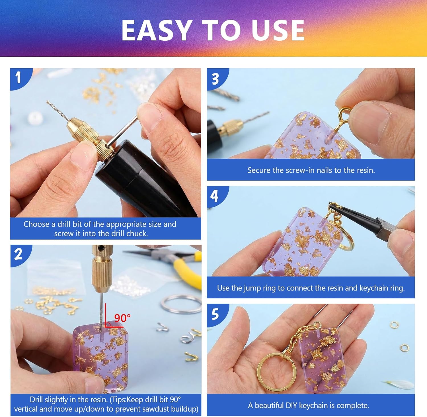 KISREL Epoxy Resin Kit 16OZ with 3D Molds, Electric Drill, Color Dyes Tools