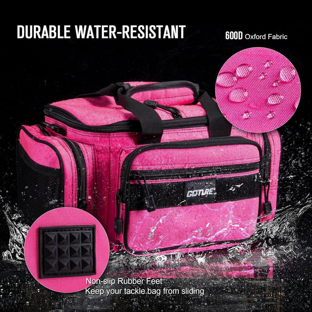 Goture Fishing Tackle Bag with 4 3600 Tackle Boxes, Gear Storage