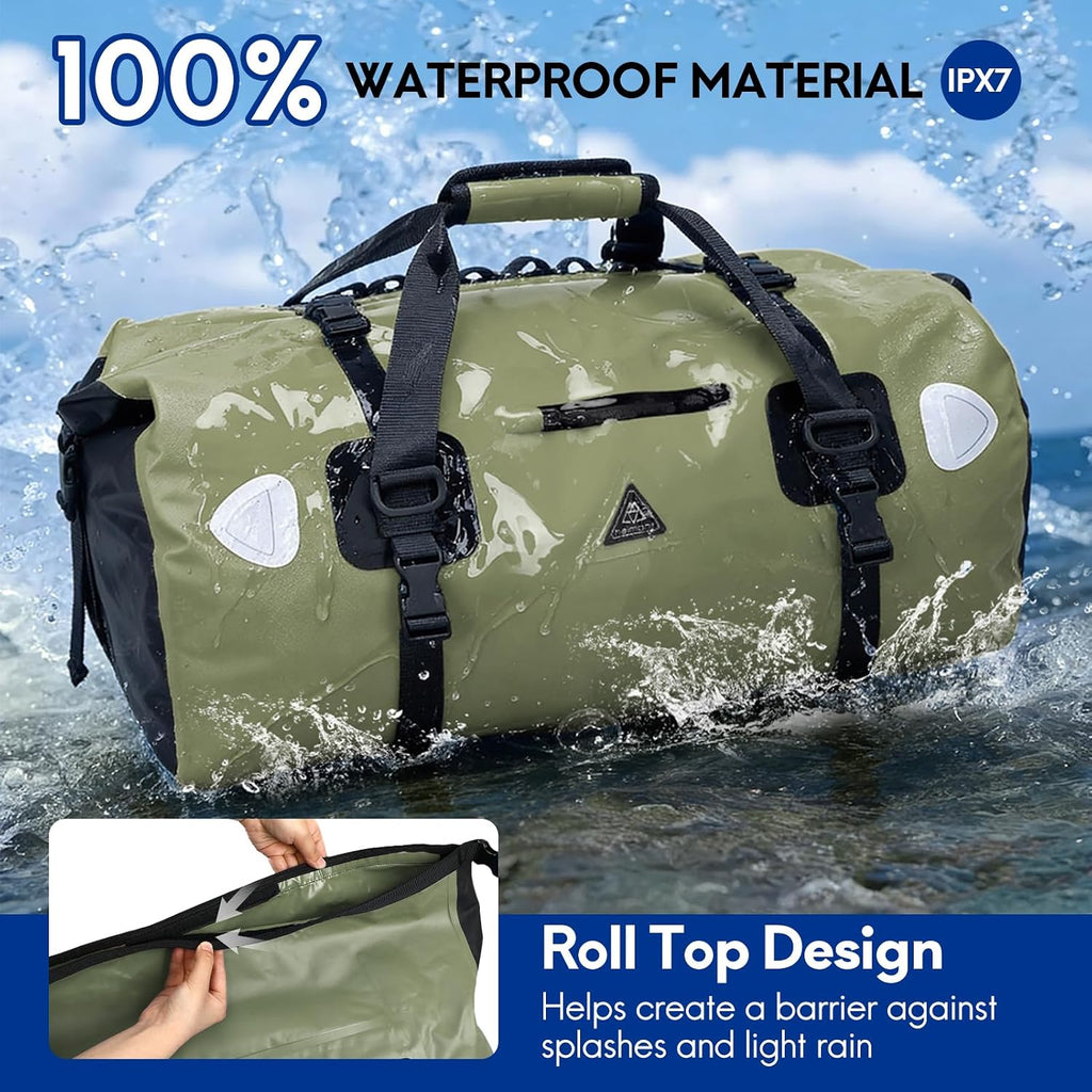 Haimont Waterproof Duffel Bag Roll-top Dry Duffel Bag with Quick-fixed Straps for Motorcycling, Rafting, Boating, SUP, Kayaking, Travel, 50L/70L