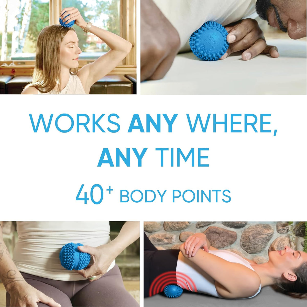 Dr. Cohen's acuball Heatable Deep Tissue Massage Ball - acuBall Trigger Point Massage Therapy for Myofascial and Stress Release and Exercise - Effective Back Massager Ball for Targeted Pain Relief