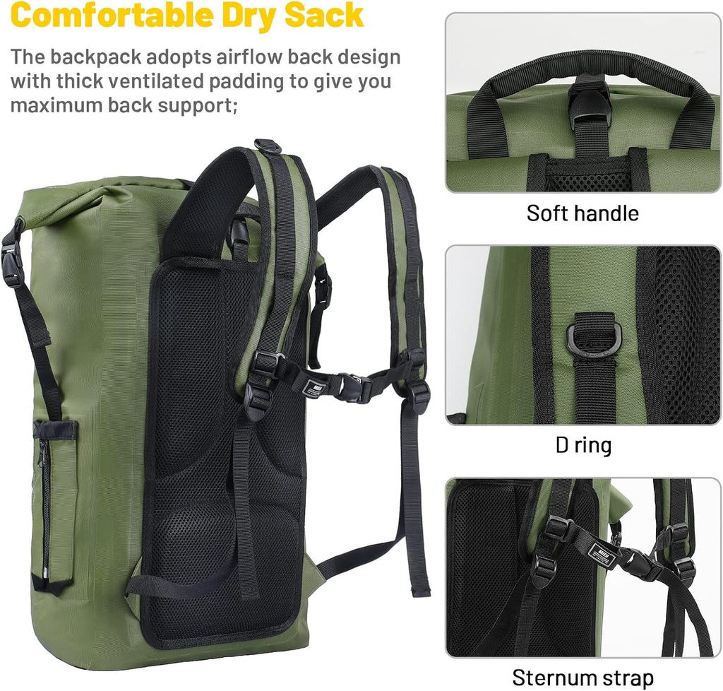 MIER Roll Top Waterproof Backpack Floating Dry Bag for Men Women
