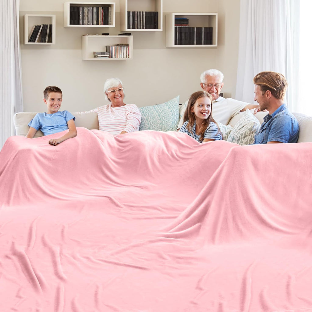 Oversized Giant Blanket - 120x120 Inches, Fits Whole Family, Light Grey