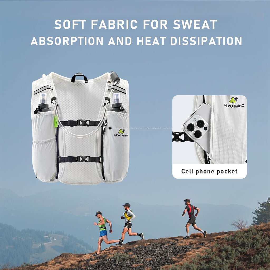 N NEVO RHINO Running Vest with 1.5L Water Bladder, Hydration Vest Pack