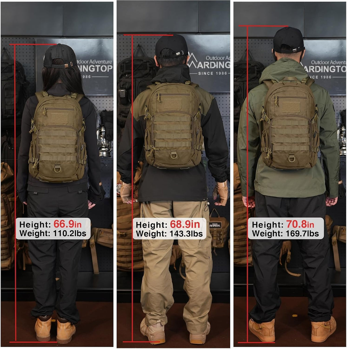 Mardingtop 25L Hiking Backpack,Lightweight Molle Tactical Backpack for Running,Hiking,Cycling,Motorcycle