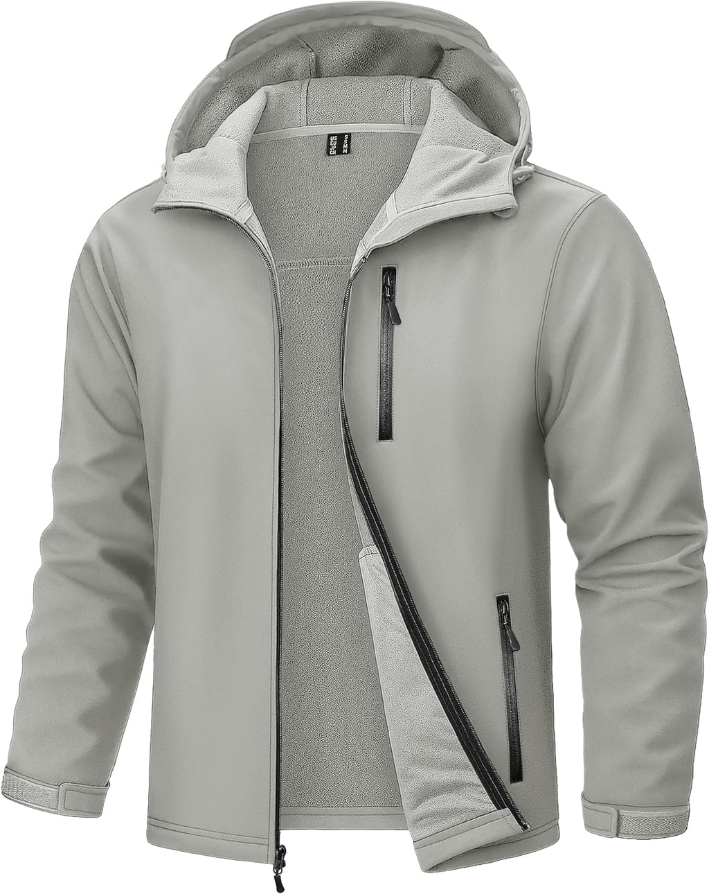 TACVASEN Mens Hooded Fleece Lined Waterproof Softshell Jacket Lightweight