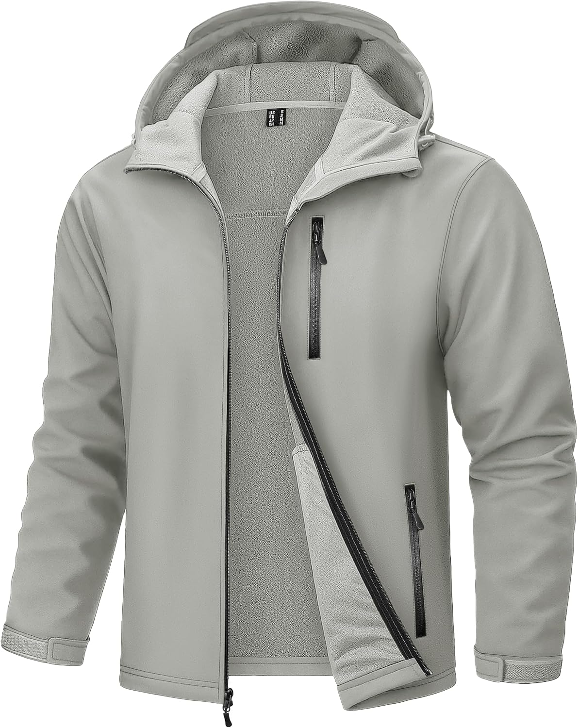 TACVASEN Mens Hooded Fleece Lined Waterproof Softshell Jacket Lightweight