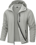 TACVASEN Mens Hooded Fleece Lined Waterproof Softshell Jacket Lightweight