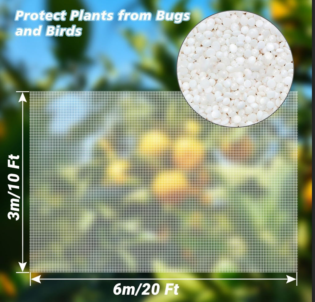 Garden Netting Mosquito Insect Birds Animals Barrier Protection Net Ultra Fine Garden Mesh Netting Plant Covers for Vegetable Plants Fruits Flowers Trees Greenhouse Row Cover(10×20 Ft)