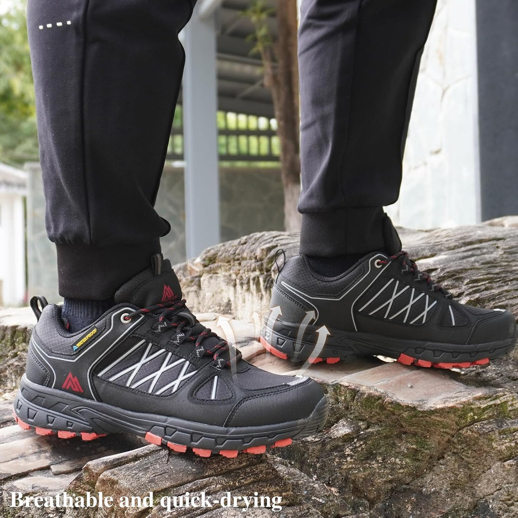 Queday Mens Waterproof Lightweight Hiking Shoes