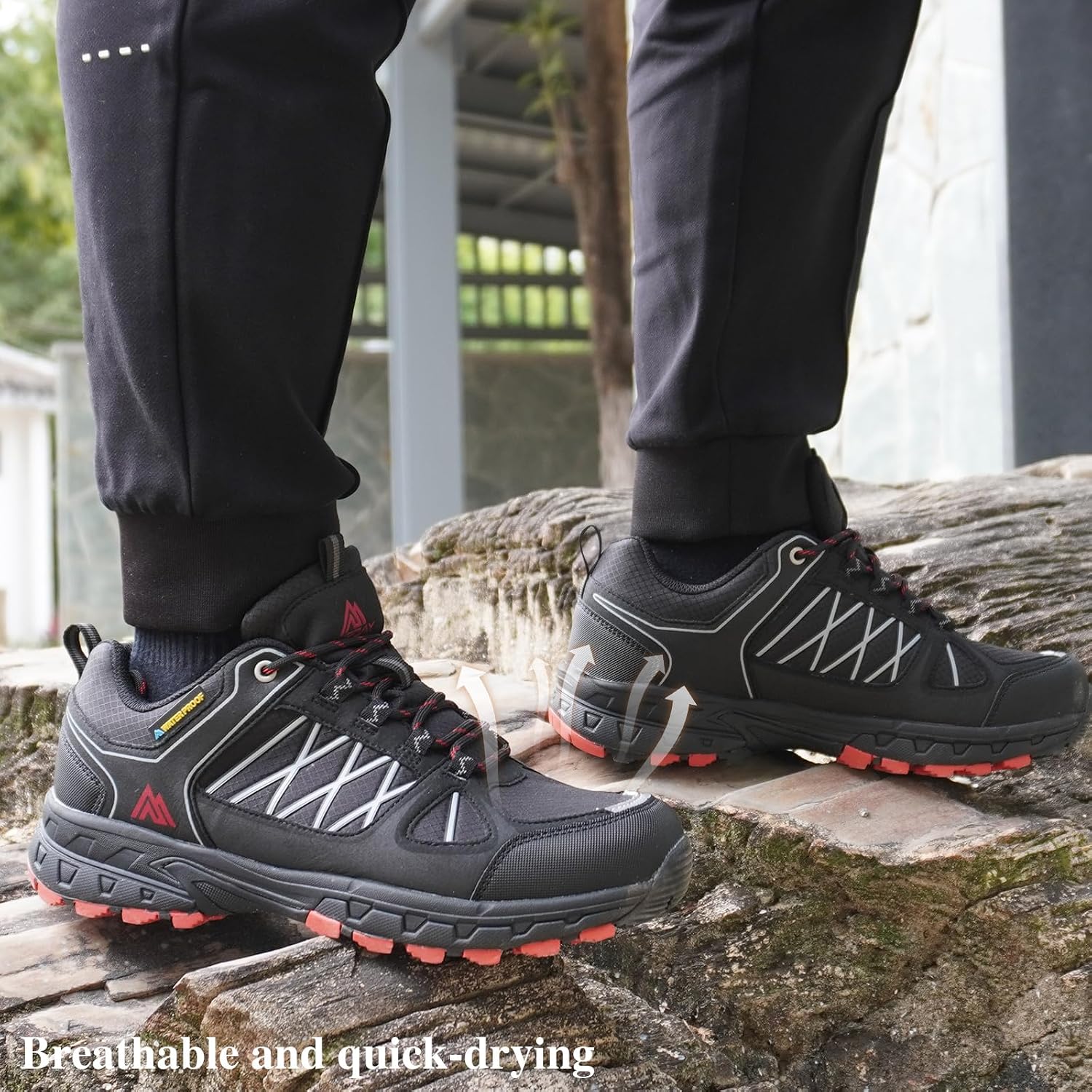 Queday Mens Waterproof Lightweight Hiking Shoes